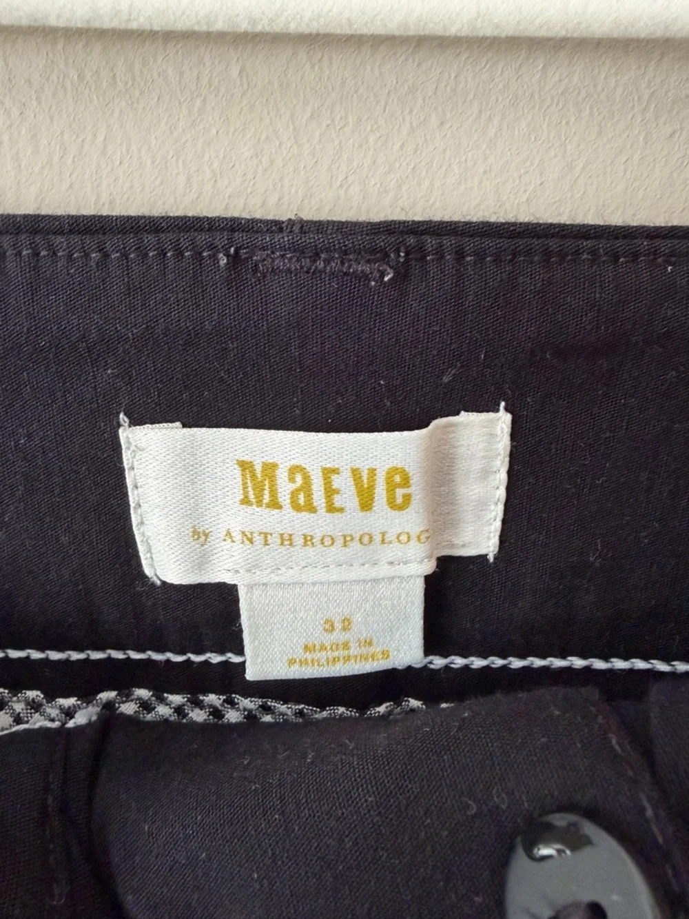 Anthropologie Black Bermuda Shorts with Front Patch Pockets - Picture 3 of 3